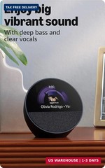 Amazon Echo Spot (newest model), Great for nightstands, offices and kitchens, Sm