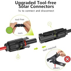 12AWG 10Ft Solar to Extension Cable, Tool-Free Solar Connector to-F XT60i 10FT