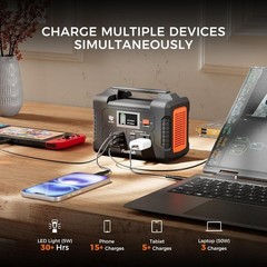 Reliable 200W Portable Power Station with AC/DC/USB Outlets – Camping Essential