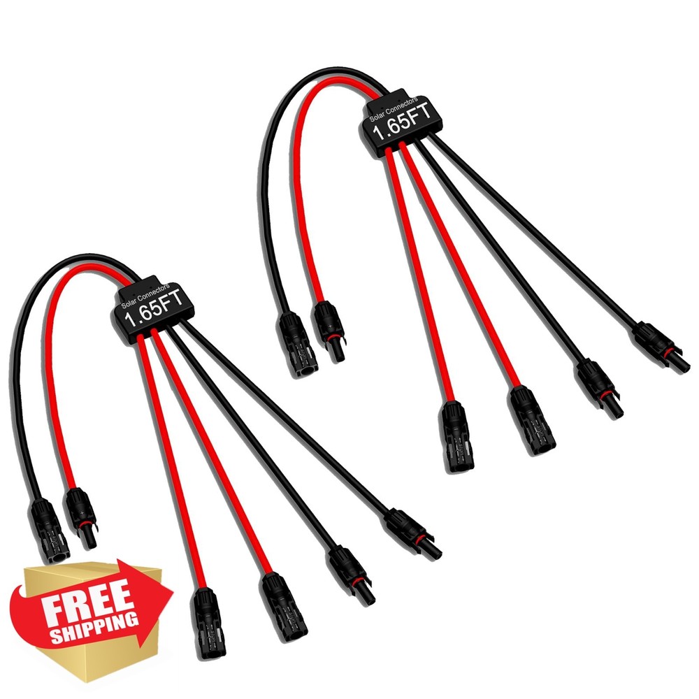 JXMXRPV 2 Solar Panel Connectors 2 to 4 Y Branch