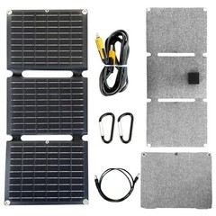 Portable Foldable Solar Panel, 3-Fold Solar Charger with USB QC3.0 & DC 20W