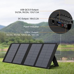40W Solar Panel 40 Watt Foldable Solar Panel for Portable Power Station w/QC3…