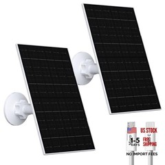 7W Solar Panel Compatible with Eufycam, USB-C Solar Charger for 5V 2 Pack