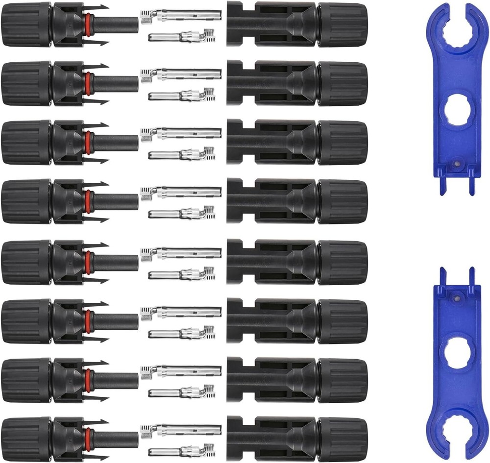 8 Pairs Solar Connectors Male/Female Waterproof IP67 MC4 1000V 30A Solar Panel