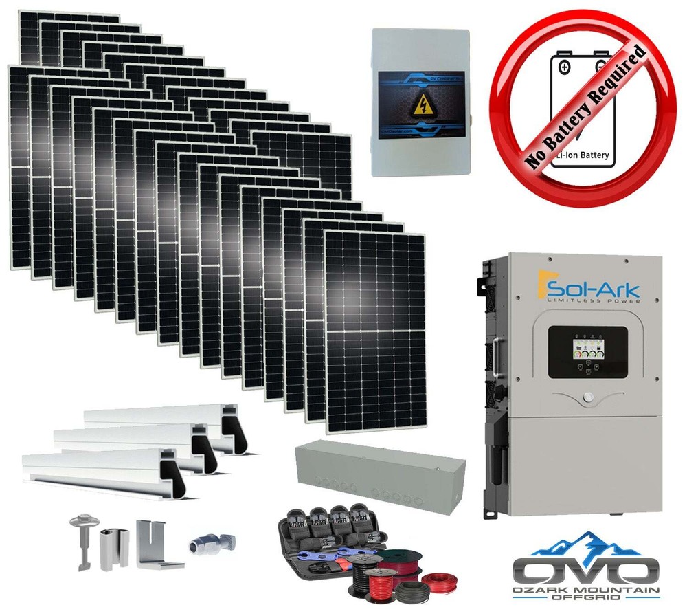 15KW Complete Offgrid Solar Kit + 15K Sol-Ark Inverter +15.4KW Solar with Mounti
