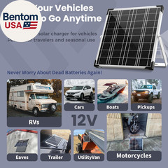 12V Solar Battery Charger – 20W Waterproof Solar Panel Kit with Smart MPPT Contr
