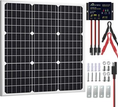 50W Waterproof Solar Panel Kit with Smart Charge Controller for Camping & RV
