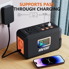 Portable Power Station 120W Solar Generator 88Wh Lithium Battery Power