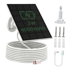 3W Solar Panel with 4000mAh Built-in Battery for Ring Camera & Doorbell, True