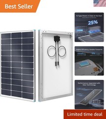 Durable 100W Solar Panel – 25% Efficiency, Perfect for Boats, Trailers, & Farms