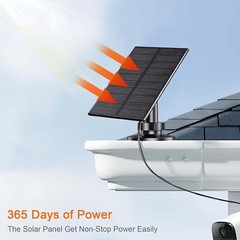 NEW Solar panel for security camera With Micro USB+Type-C Cable
