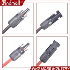 Findmall 1Pair 25ft Black + Red 12AWG Solar Panel Extension Cable Wire Connector