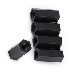 100Pcs Black M3x12mm Female Hex Threaded Spacer Standoff