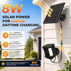 8W Solar Panel for Ring Camera, 3-Pack Solar Panel Charger Compatible with Ring