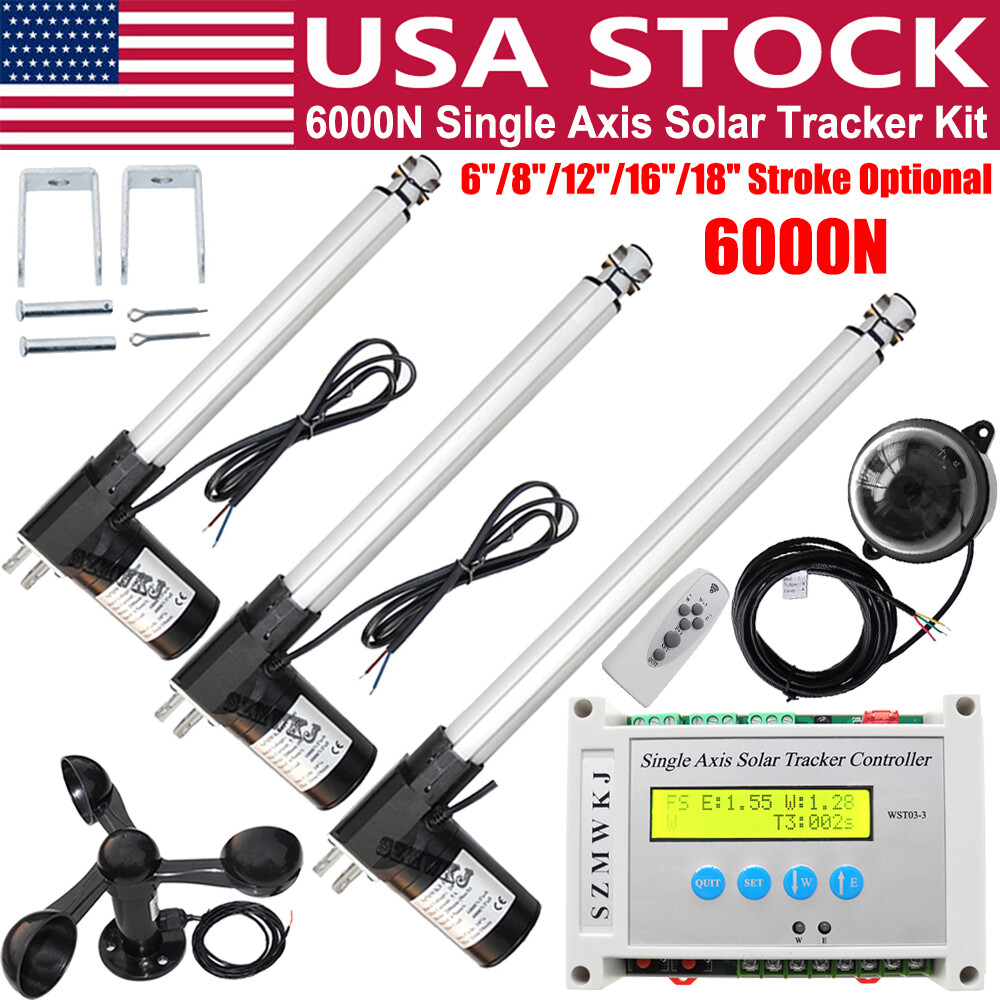 6000N Linear Actuator Controller Wind Sensor for Single Axis Solar Track Tracker