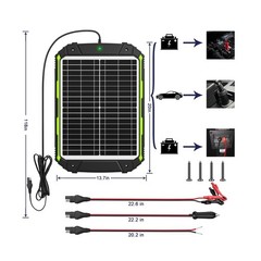 20W 12V Solar Powered Battery Charger & Maintainer, Built-in Smart MPPT Charg…