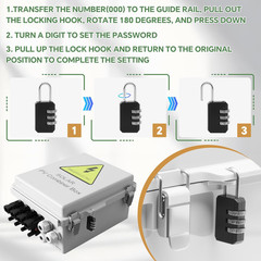 4 String Solar Combiner Box, IP65 Waterproof PV Combiner Box for On/Off Grid Sol