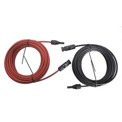 1 Pair Black + Red Solar Panel Extension Cable Wire Connector 12/10 AWG