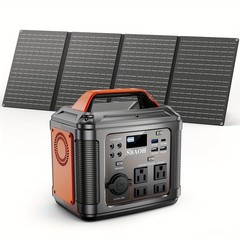 300W portable, 296Wh 8000mAh solar generator, equipped with a 60W solar panel.