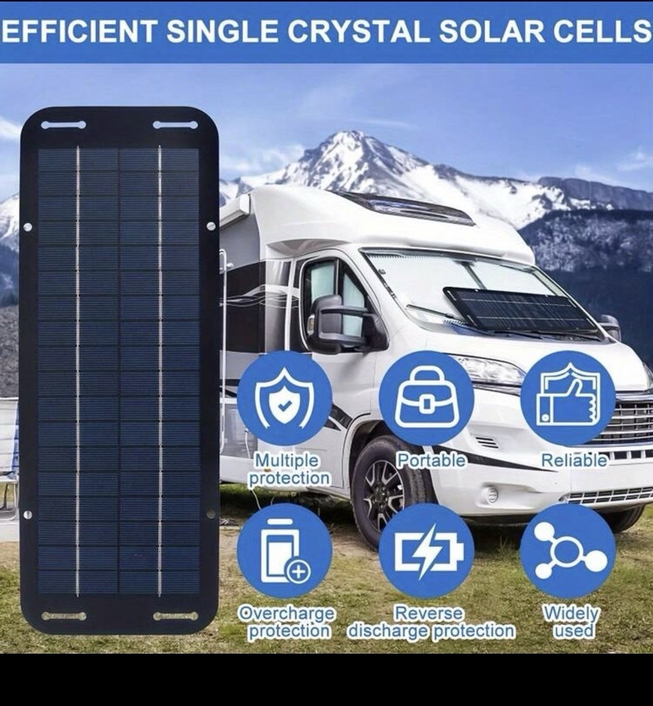1 Pack Solar Panel Trickle Charger Kit 12V 30W Vehicle Battery Maintainer For RV