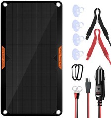 12V Solar Car Motorcycle Boat Marine RV Trailer ATV Trickle Battery Charger Kit