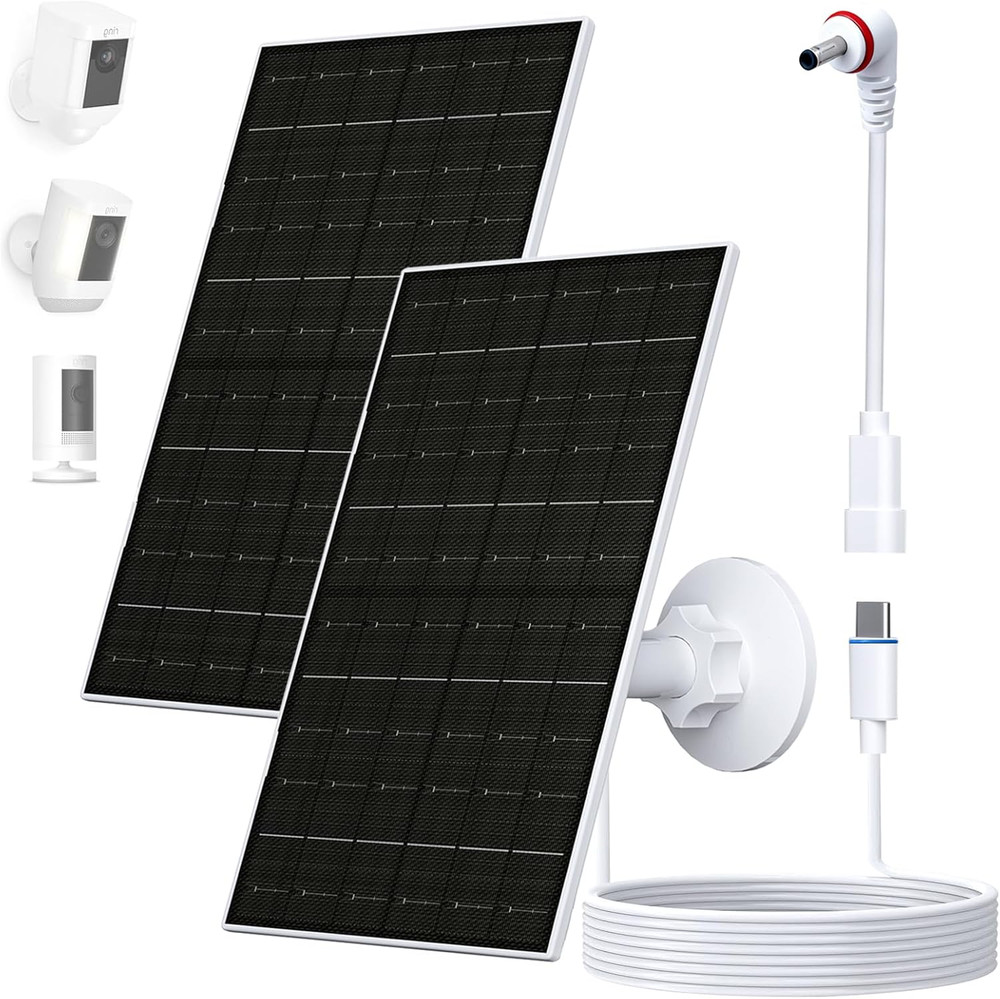 Solar Panel for Ring Camera, 6W Solar Charger Compatible with Ring Stick up & Sp
