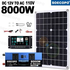 8000w 110v Solar Full Kit Inverter 300W Solar Panel Home 100A Controller SystdB