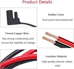2FT SAE Extension Cable with Dust Cap – Multi-Use Y Splitter for Power Cables