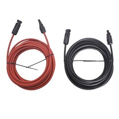 Solar Panel Extension Cable Wire Connector 12AWG 1 Pair 30 FT Black + Red