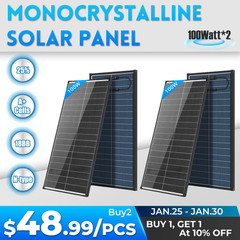Bifacial 200W Watt Solar Panel N-Type Mono 12V 18BB Home RV Camping Off Grid