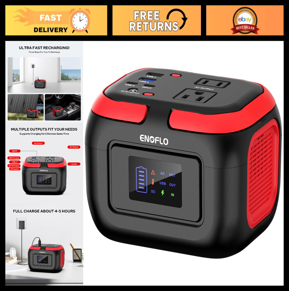 Portable Power Station 97.68Wh Solar Generator | Lithium Battery, 110V AC, USB Q