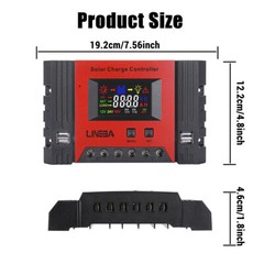 100A PWM 4 USB Real-time Solar Charger Controller 12V/24V/48V Battery Regulator