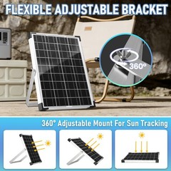 20W 12V Solar Battery Charger Kit | PWM Charge Controller & Adjustable Mount for