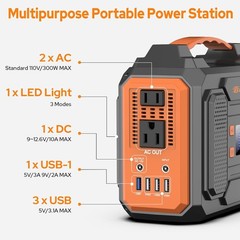 Portable Power Station 300W Solar Generator 280Wh 110V Portable Power Bank
