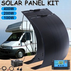 200W 400W Flexible Solar Panel Bendable Mono 12V Home RV Boat Camper Battery US