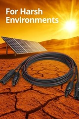 Solar Cable 10 Feet 10 AWG Twin Wire Copper Strand with Male Female Connectors