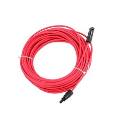 20M 4mm² Solar Cable Black+Red Waterproof Wire w/M4 Connector for Solar Panels