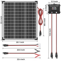 VOLTSET 50W Solar Panel Kit with Mount Bracket, 12V Solar Battery Charger for RV