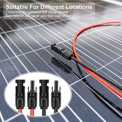 3FT 10AWG Solar Panel Extension Cable with Male & Female Connectors, Solar Wirin