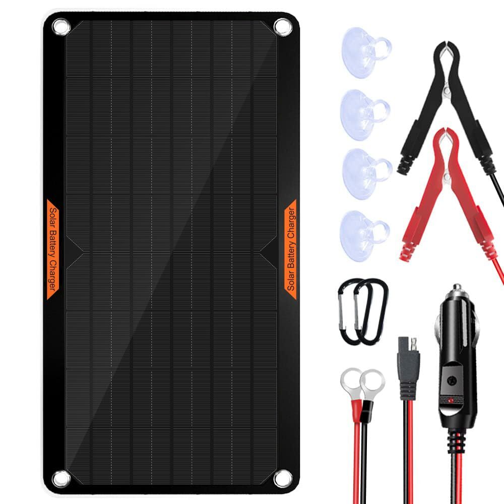10W 12V Solar Panel Car Battery Charger Portable Waterproof Power Trickle Bat…