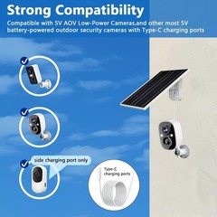 Eco-Friendly 3W USB C Solar Panel for Outdoor Security Cameras – Waterproof