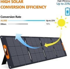 ALLWEI 200W Portable Solar Panel 18V 3-in-1 Mono PV Home Off-Grid Battery