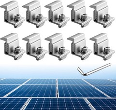 Adjustable Solar Panel Mount Brackets 3050mm 10pc Aluminum Roof Clamp Kit