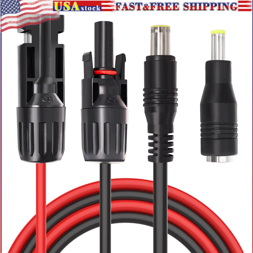 Solar Panel Connector to DC 8mm Adapter Extension Cable 16 AWG with DC 5.5mmx2.5