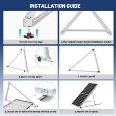 4Sets 45 inch Solar Panel RV Tilt Mount Brackets RV Flat Roof Adjustable Frame