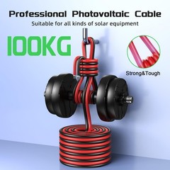 Solar Panel Wire 50Ft Black and 50Ft Red Kit, Bateria Power Solar Panel Exten…