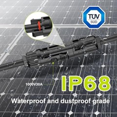 12AWG 10Ft Solar to Extension Cable, Tool-Free Solar Connector to-F XT60i 10FT