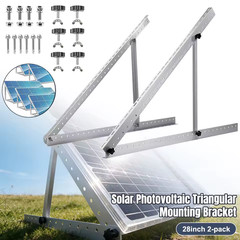 2-Pack Adjustable Solar Panel Mount Brackets 28″ Aluminum RV Roof Rack
