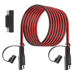 SAE 14AWG 12FT Extension Cable with Polarity Adapter for Solar Panel RV Battery