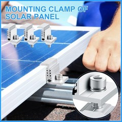Compact 20-Pack Solar Panel End Clamps – Adjustable Aluminum Kits for Mounting